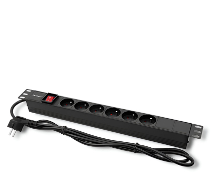 Power Distribution Unit (PDU) Qoltec Listwa zasilająca PDU do RACK 19'' 1U 16A  6xFRENCH  2m